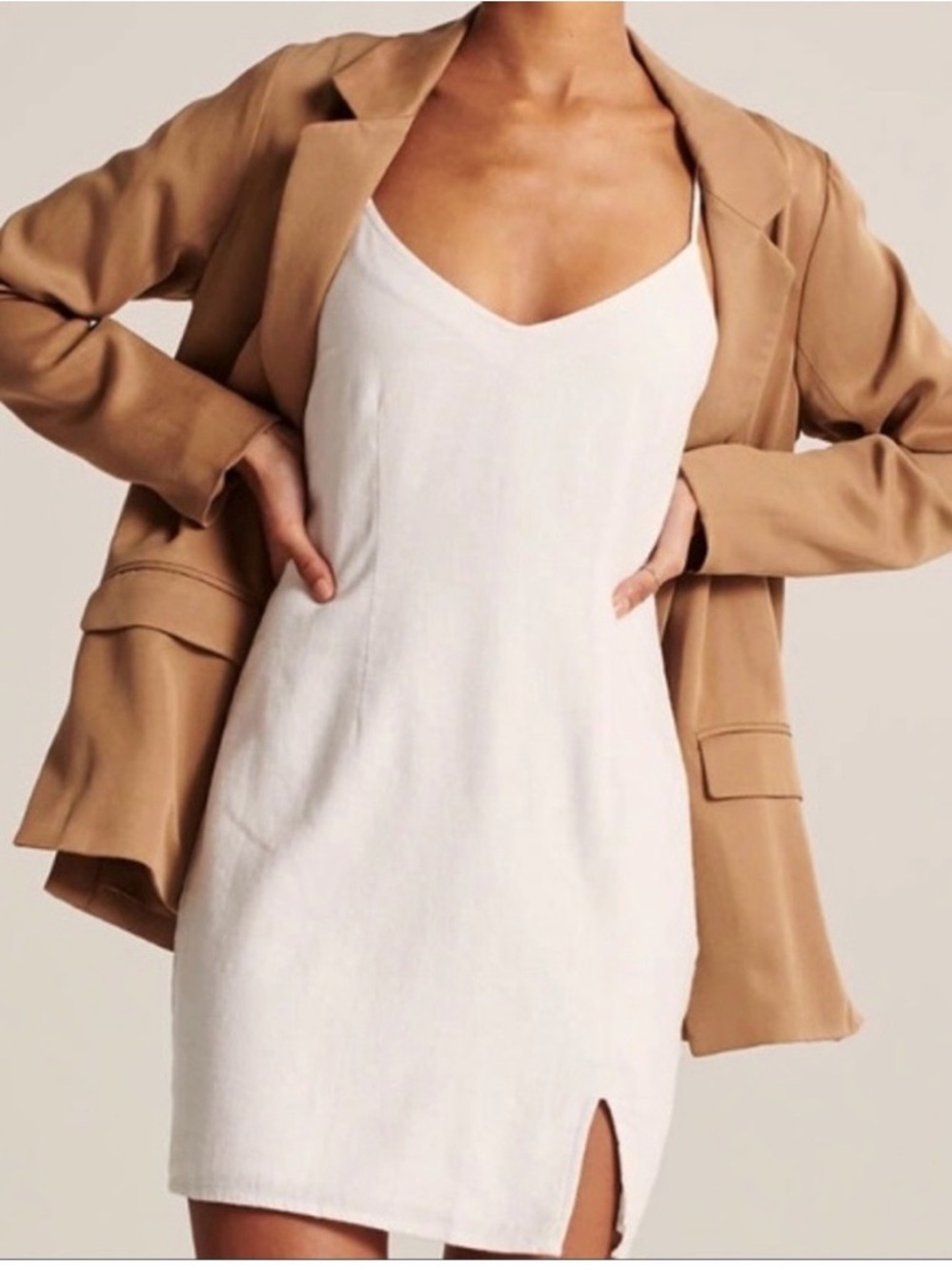Abercrombie & Fitch Linen Tie Strap Mini Dress